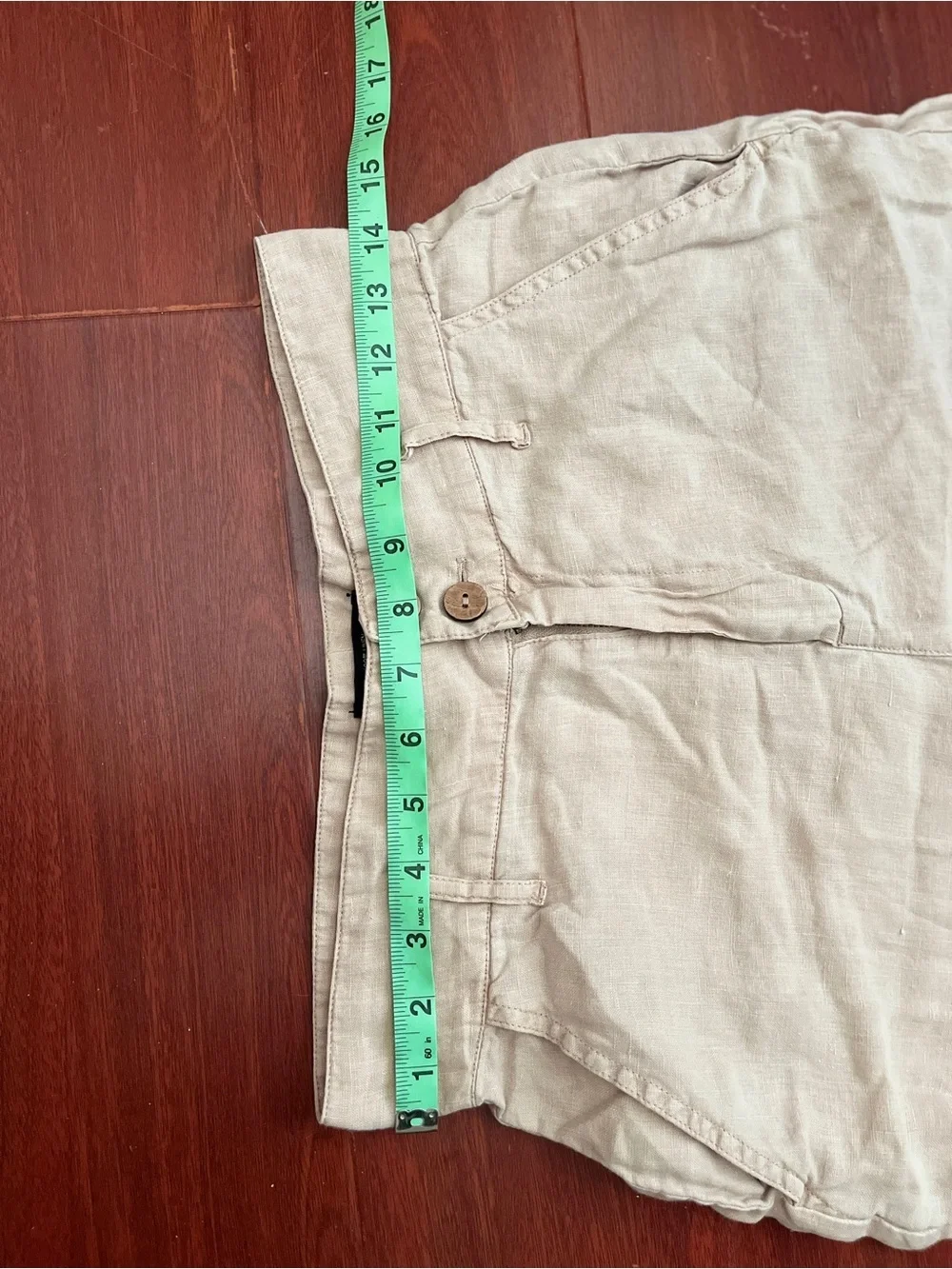 Nicole Miller 100% linen women’s Linen-Blend Chinos in Pale Pink - Picture 5 of 8